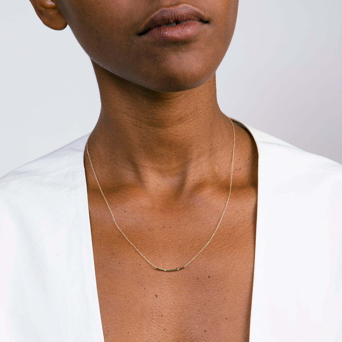 Sara Designer Necklace in 14k Gold set with White Diamonds By SHW Fine Jewelry NYC