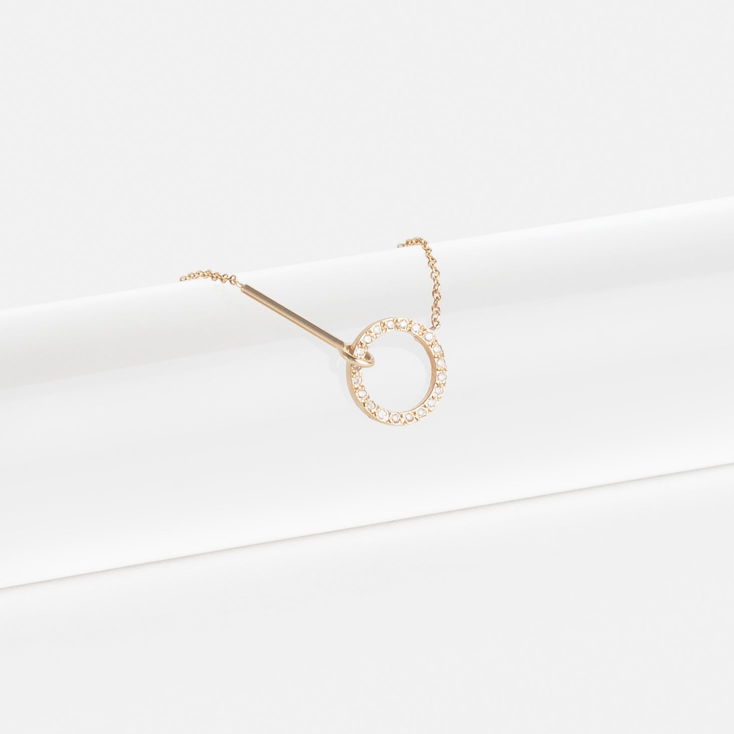 Visata Designer Necklace in 14k Gold set with White Diamonds By SHW Fine Jewelry NYC