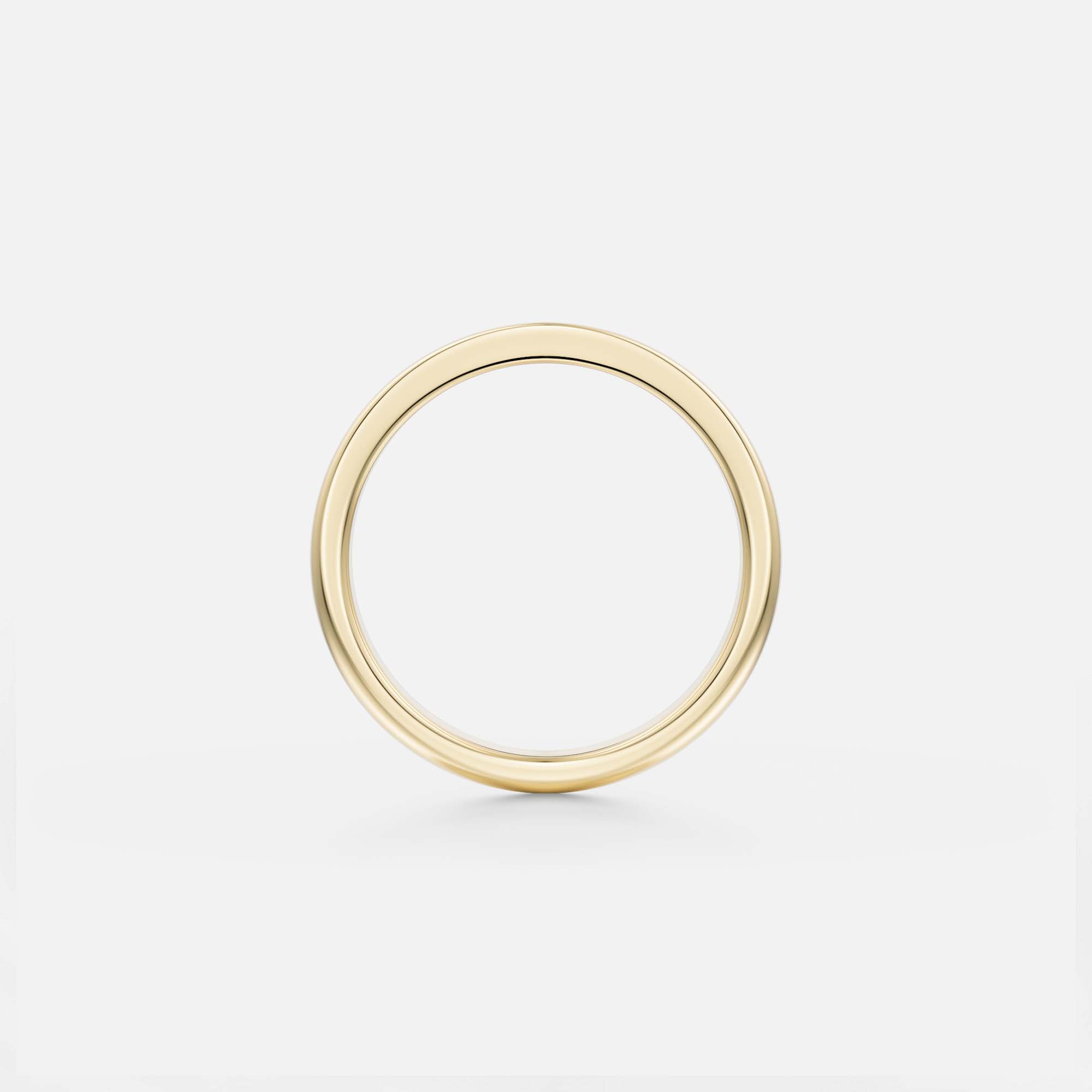 Traditional 3mm Mens Wedding Band with Domed and Flat Profile in solid 14k yellow white rose gold by SHW best fine jewelry shop in NYC