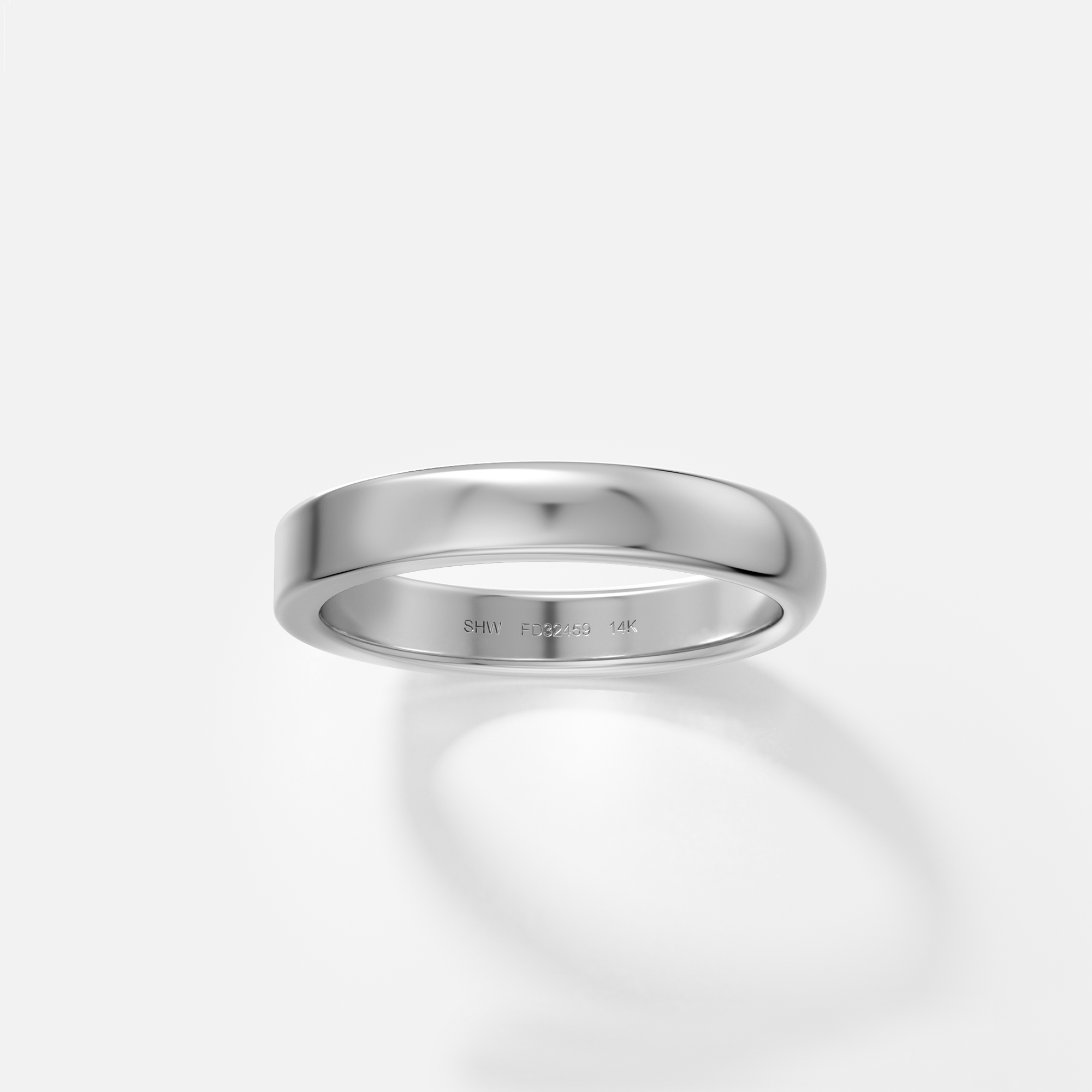 Thin 3mm Unisex Domed and Flat Profile Wedding Band in solid 14k 18k yellow white rose gold platinum by SHW cool fine jewelry store in NYC