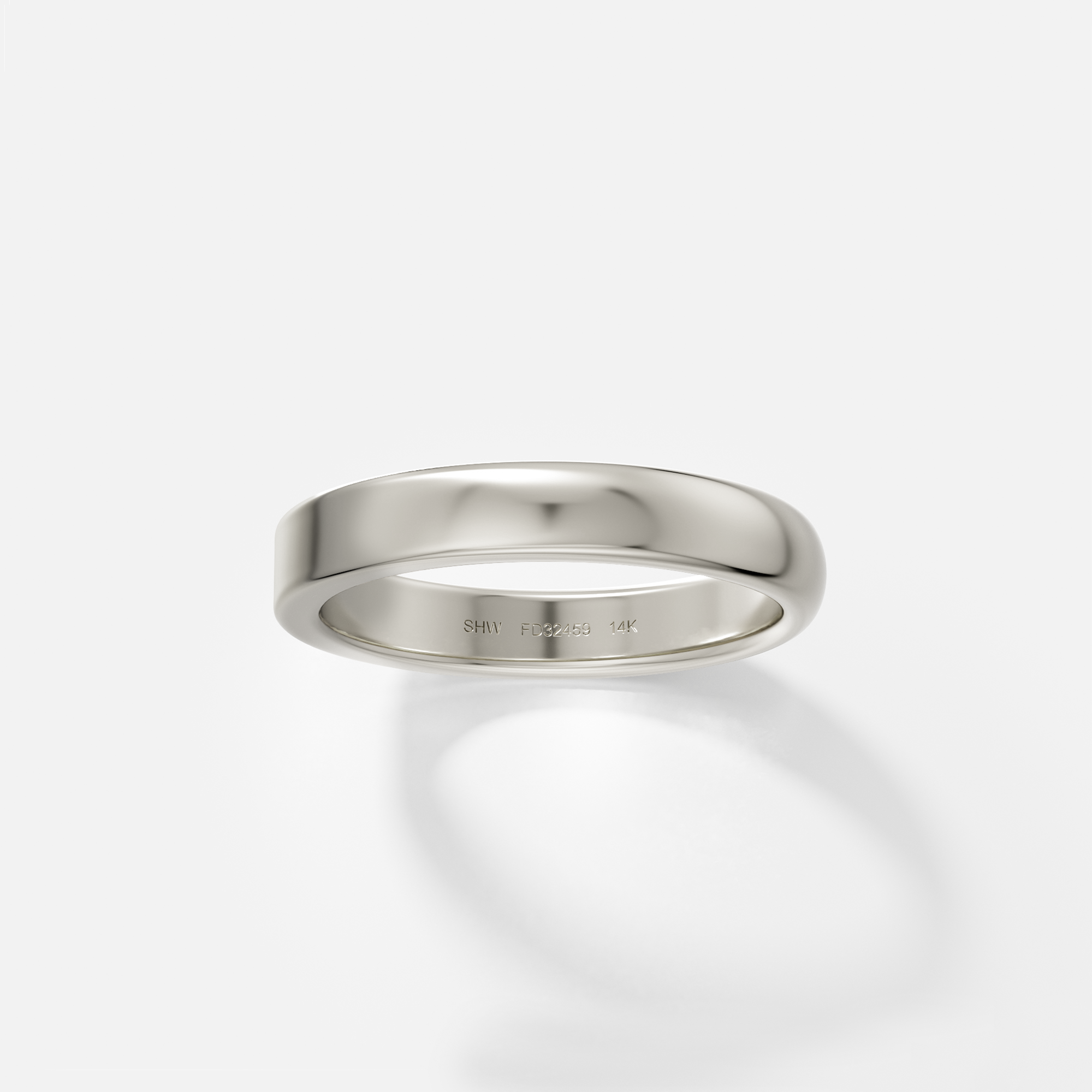 Unique 3mm Domed and Flat Profile Wedding Band for man in solid 14k 18k yellow white rose gold by SHW coolest fine jewelry shop in NYC