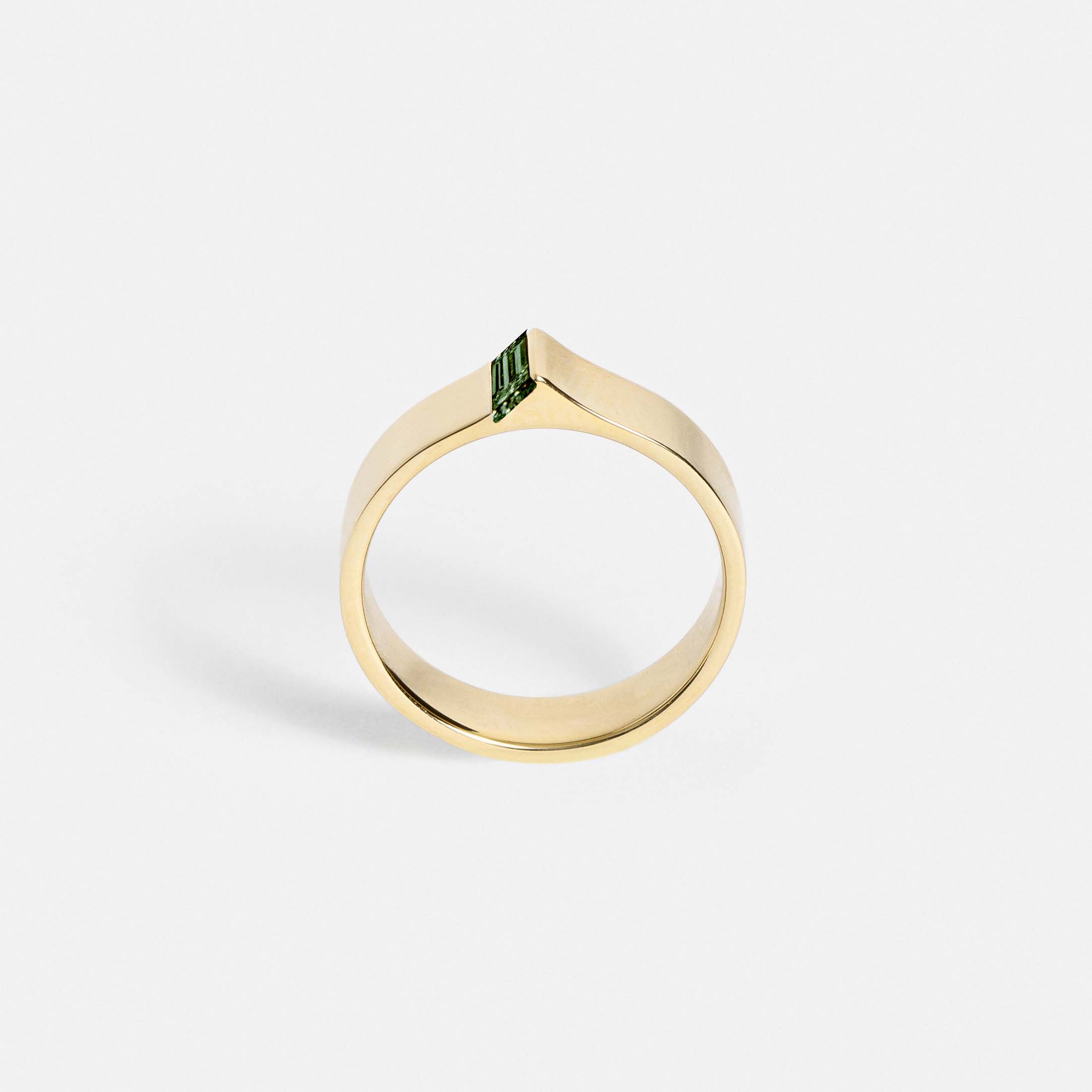 5mm Braga Ring with Green Tourmaline