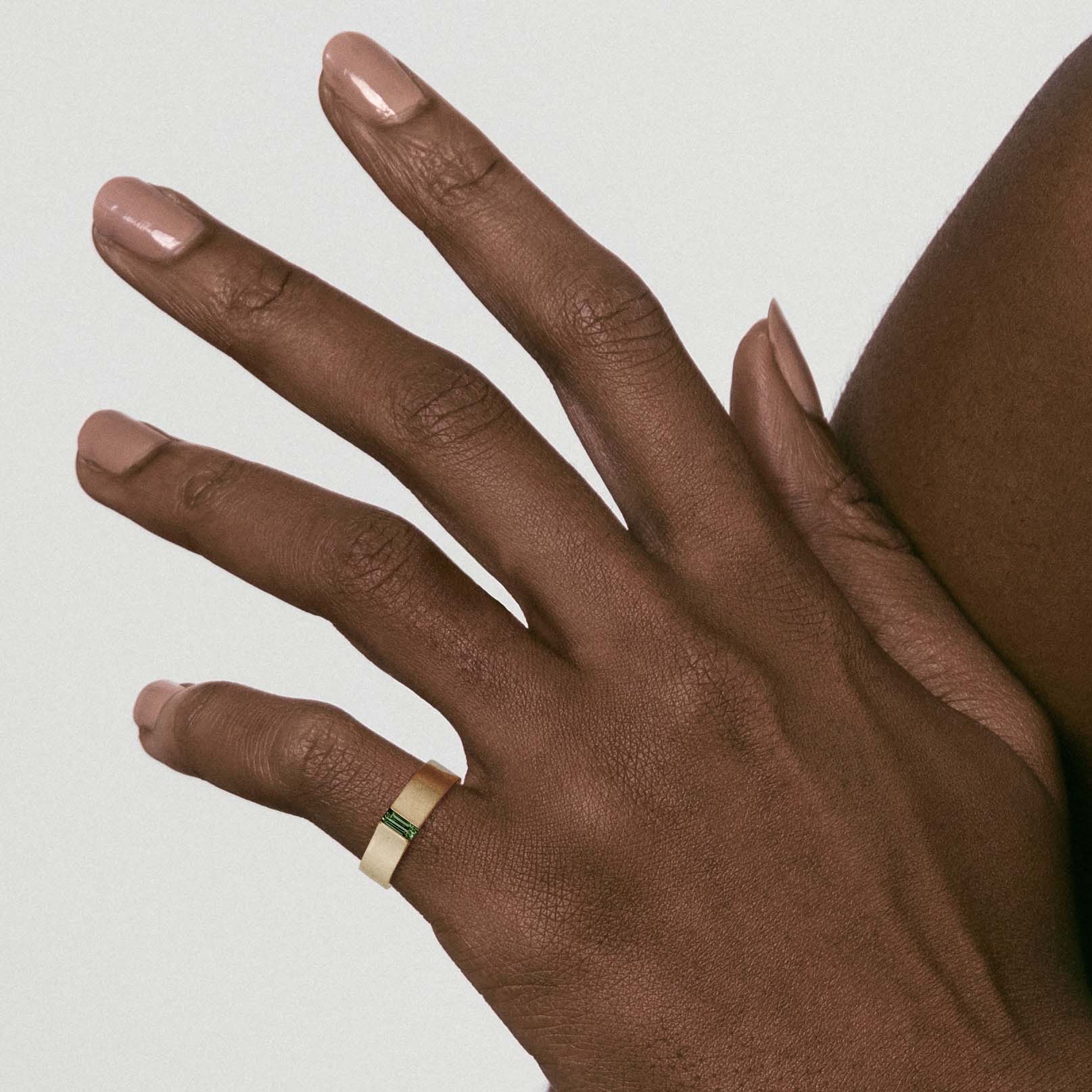 5mm Braga Ring with Green Tourmaline