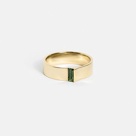 5mm Braga Ring with Green Tourmaline