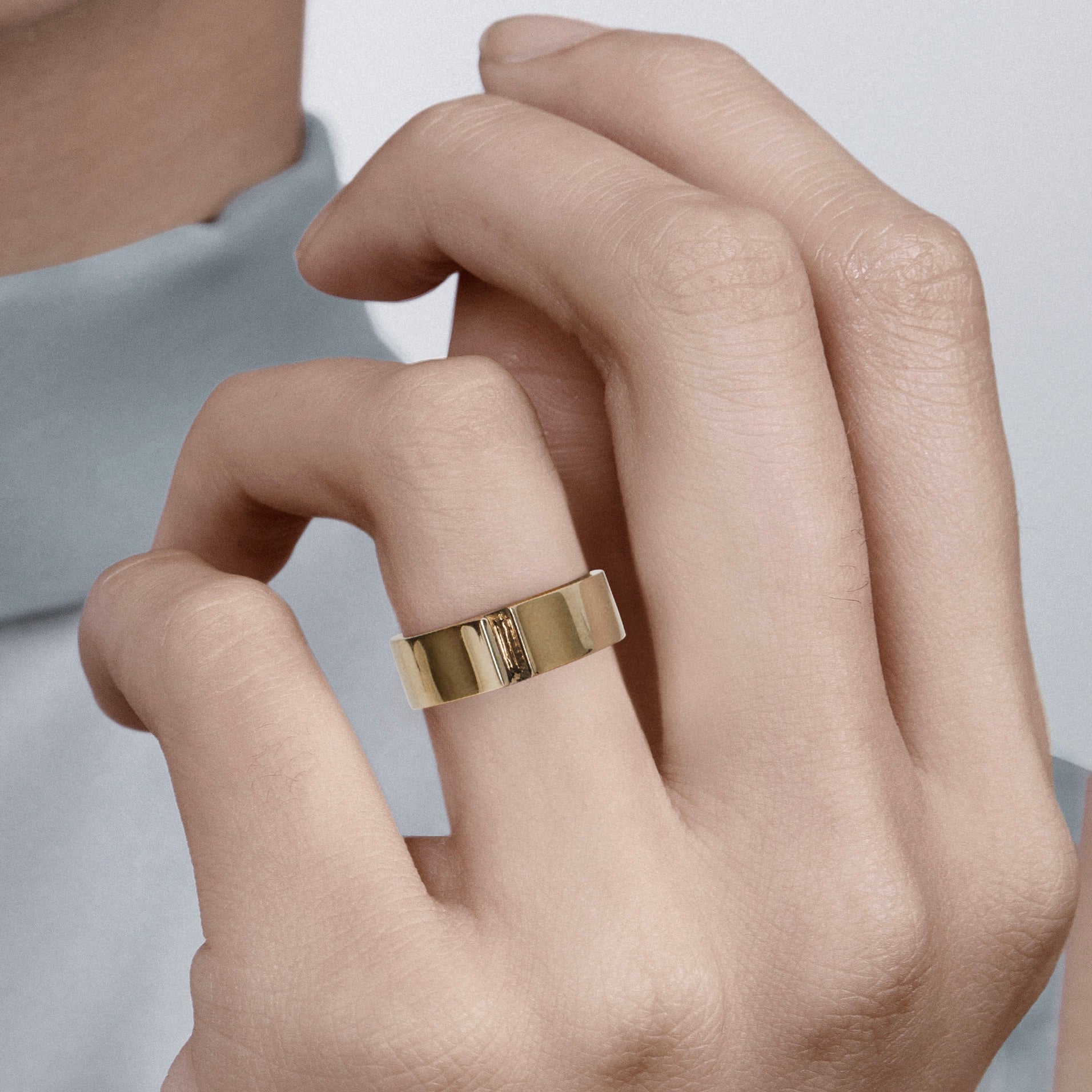 Modern Wedding Band for a Unique Stack with Smoky Quartz in solid 14 karat yellow gold by SHW coolest fine jewelry shop in downtown NYC