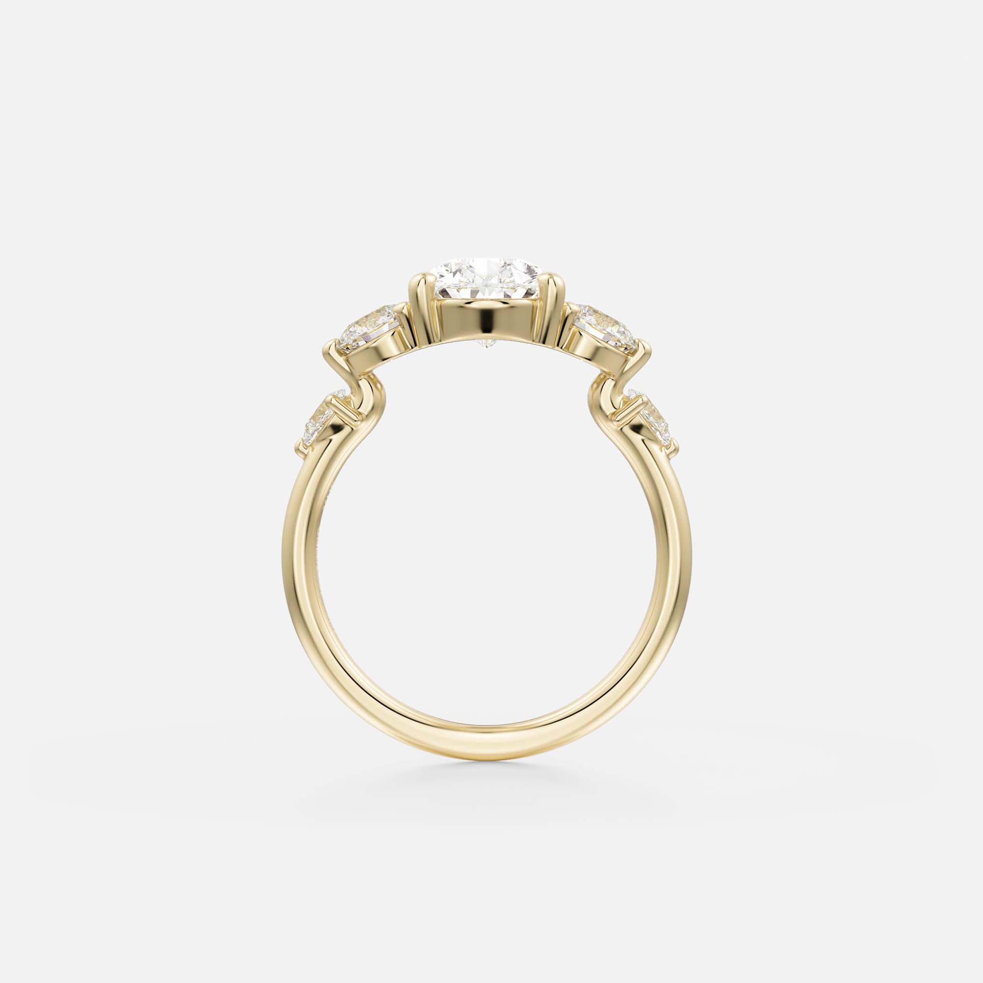 Prongs Cluster Side Accents Setting Engagement Rings with Pear brilliant lab-grown mined diamond 14k 18k gold SHW Best Jewelry Stores Manhattan