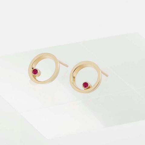 Ila Earrings with Rubies