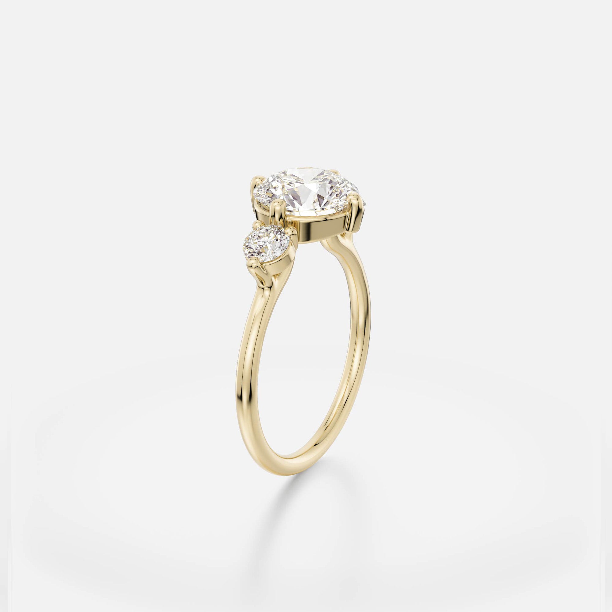 Kele round brilliant diamond cluster engagement ring angled side view