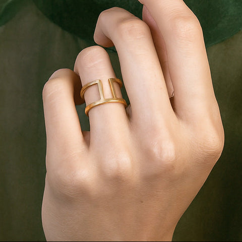 Cote Structural Ring in 14k Gold by SHW Fine Jewelry NYC