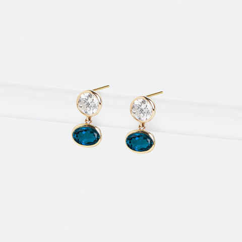 Supa Earrings with London Blue Topaz