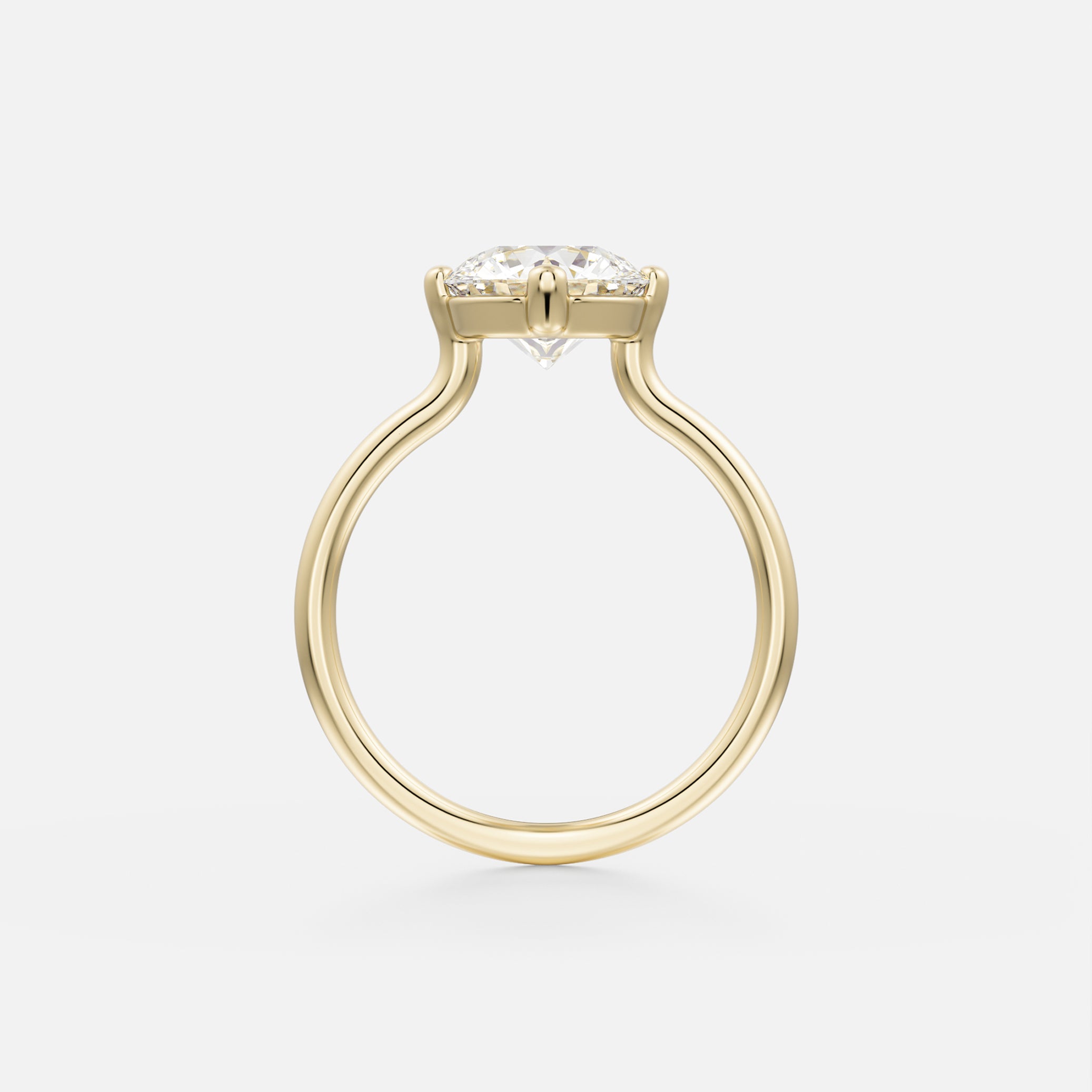 Veli Round Band with Round Modern Engagement Ring Setting in  sustainable 14k yellow, white, or rose Gold or platinum by SHW Fine Jewelry NYC