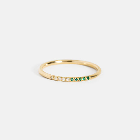 Vivi sapphire and diamond ring dainty pavé band stackable 14k 18k gold SHW handmade jewelry New York City Manhattan