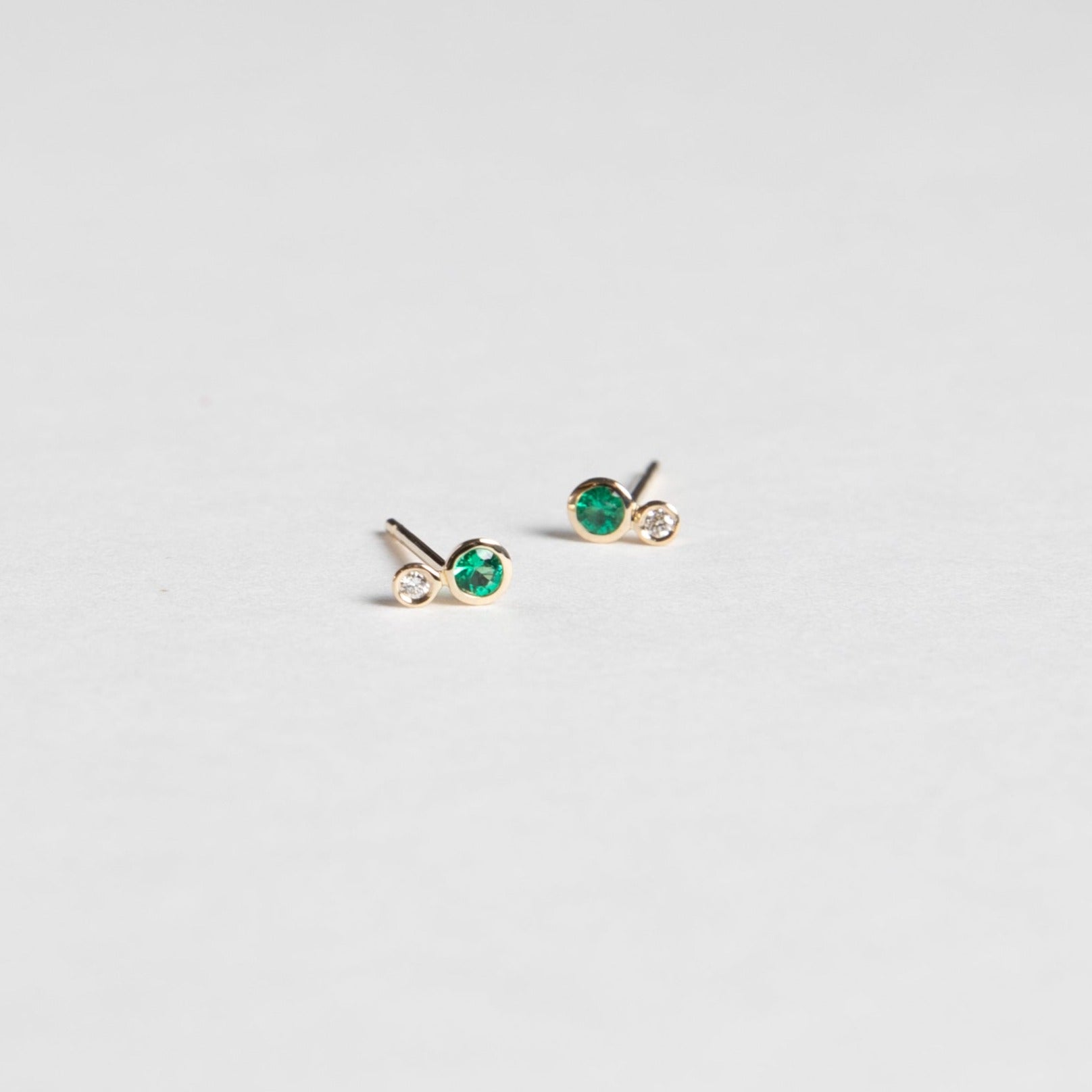 Kiki Handmade Earrings in 14k Gold set with Emeralds by SHW Fine Jewelry New York City