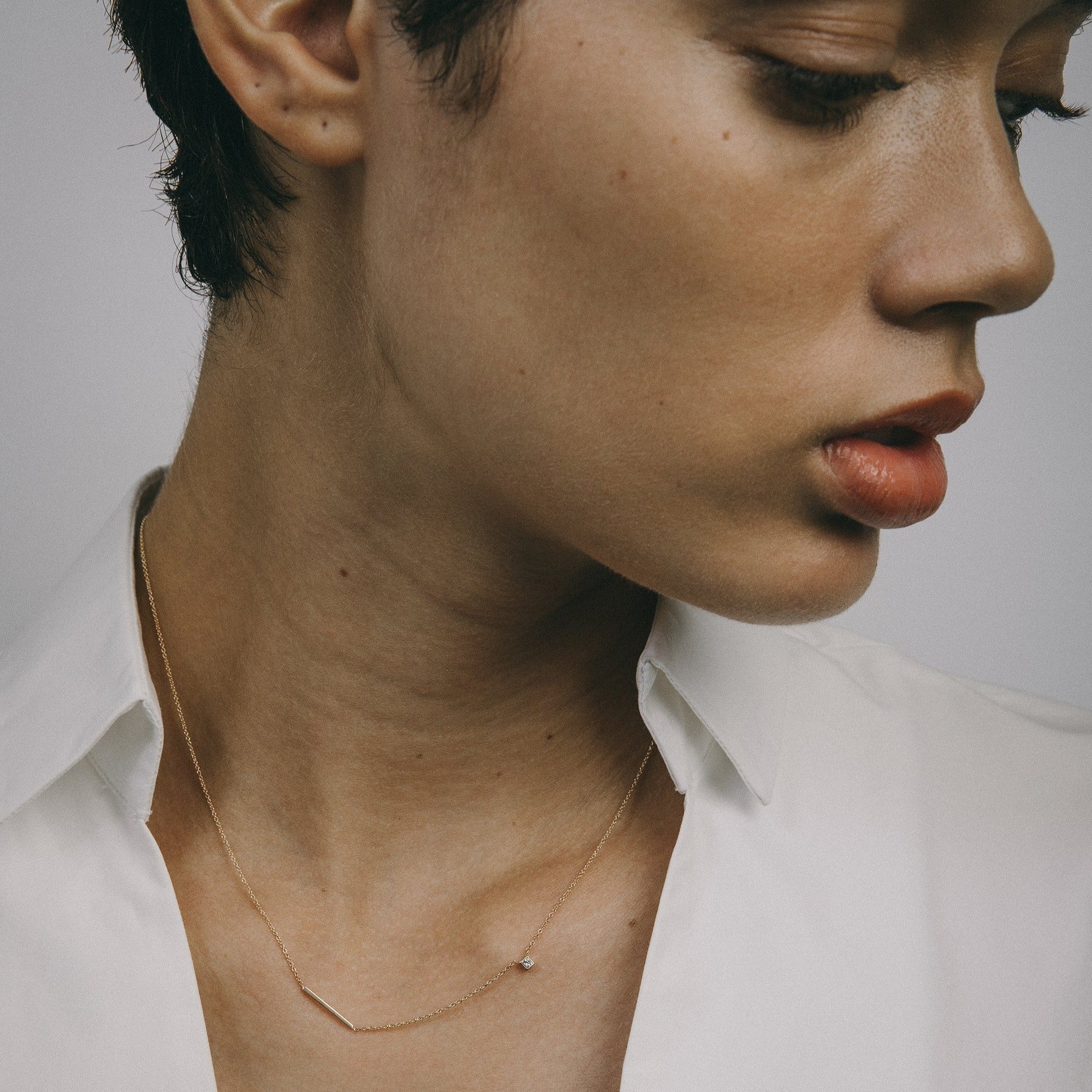 Inu Designer Necklace in 14k Gold set with Emerald By SHW Fine Jewelry NYC