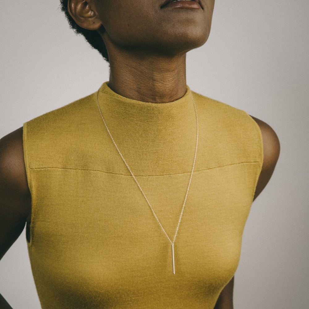 Drasa Thin Necklace in 14k Gold By SHW Fine Jewelry NYCDrasa Unisex Necklace in 14k Gold By SHW Fine Jewelry NYC
