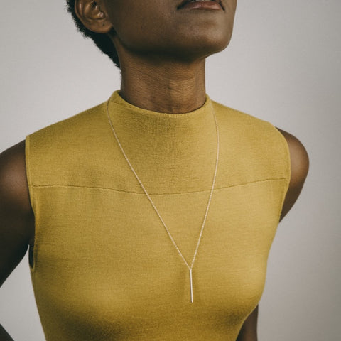 Drasa Thin Necklace in 14k Gold By SHW Fine Jewelry NYCDrasa Unisex Necklace in 14k Gold By SHW Fine Jewelry NYC