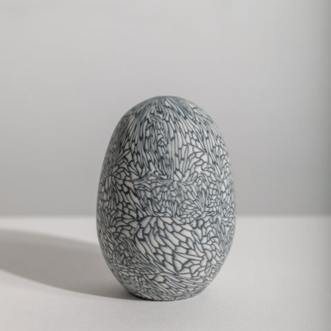Hand-thrown porcelain nerikomi vase made in NYC by Robert Hessler