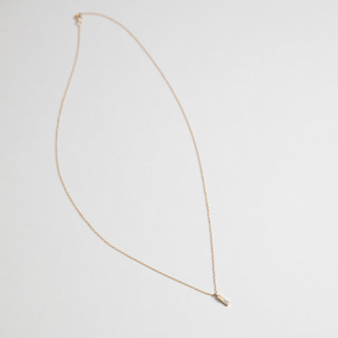Geri Unique Necklace in 14 Karat Yellow Gold set with Baguette cut Diamond By SHW Fine Jewelry NYC