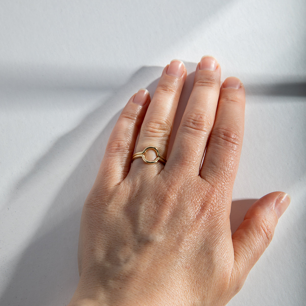 Minimalist Stackable Round Curved Wedding Band with Custom Engraving in Solid 14k, 18k yellow gold by SHW coolest fine jewelry store in NYC