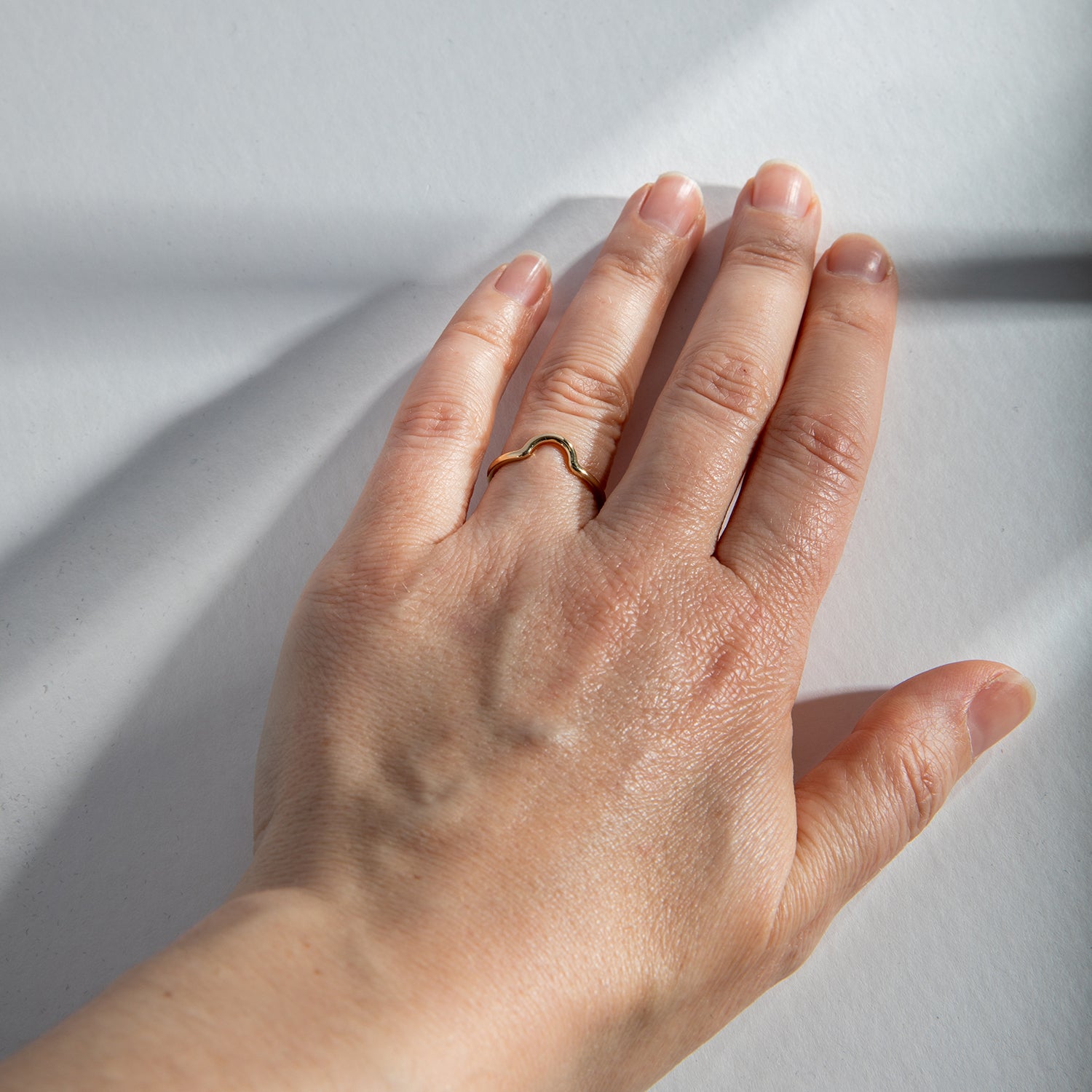 Unique Curve Engagement Band with Round profile in Solid 14 karat yellow white rose gold by SHW famous fine jewelry shop in NYC SoHo