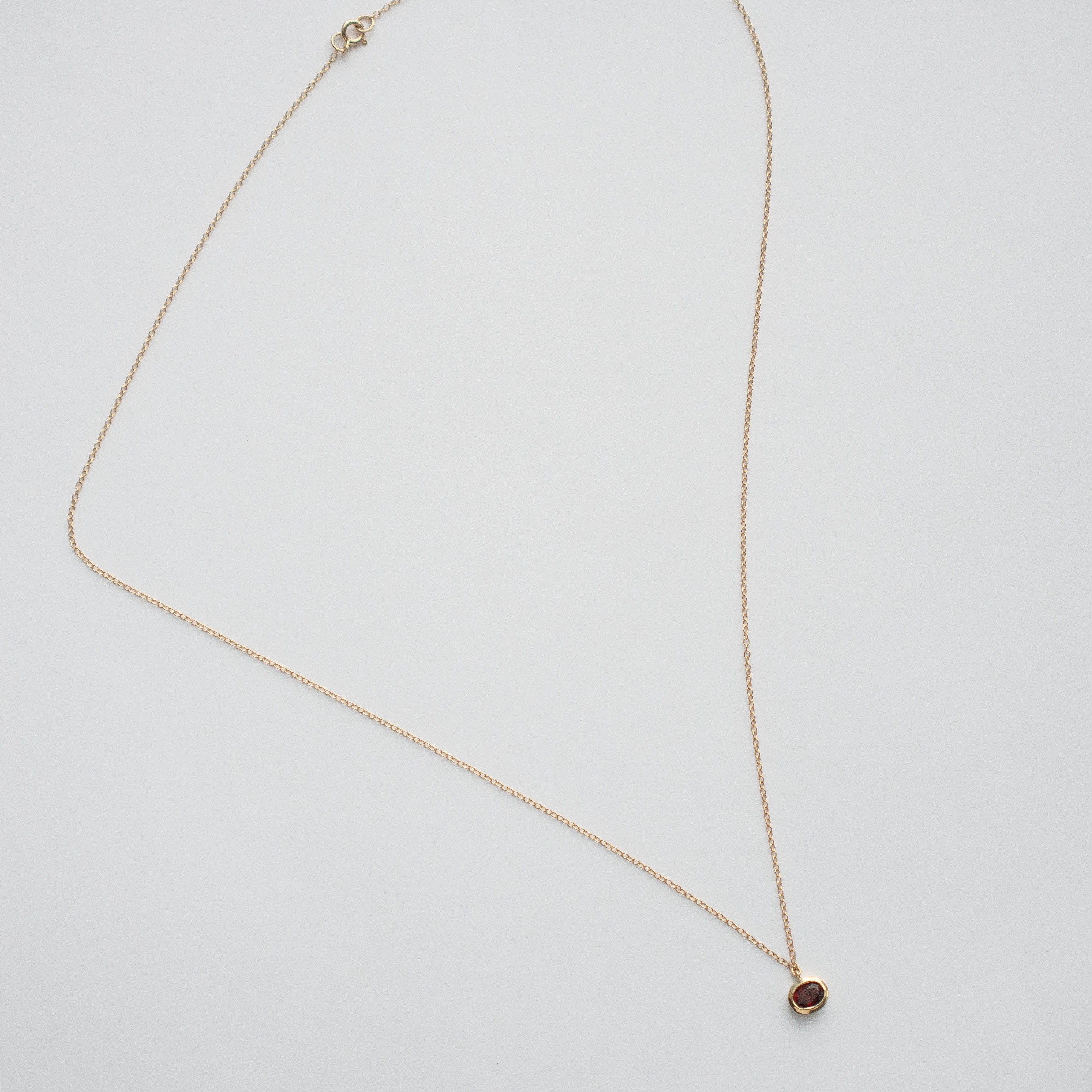Dana Handmade Necklace in 14k Gold set with Garnet By SHW Fine Jewelry NYC