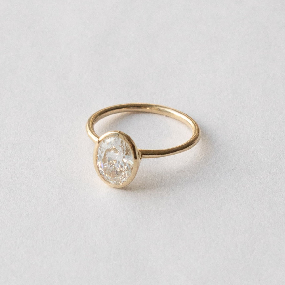 Artu Unique Ring in 14k Gold set with 1.51ct oval cut lab-grown diamond By SHW Fine Jewelry NYC