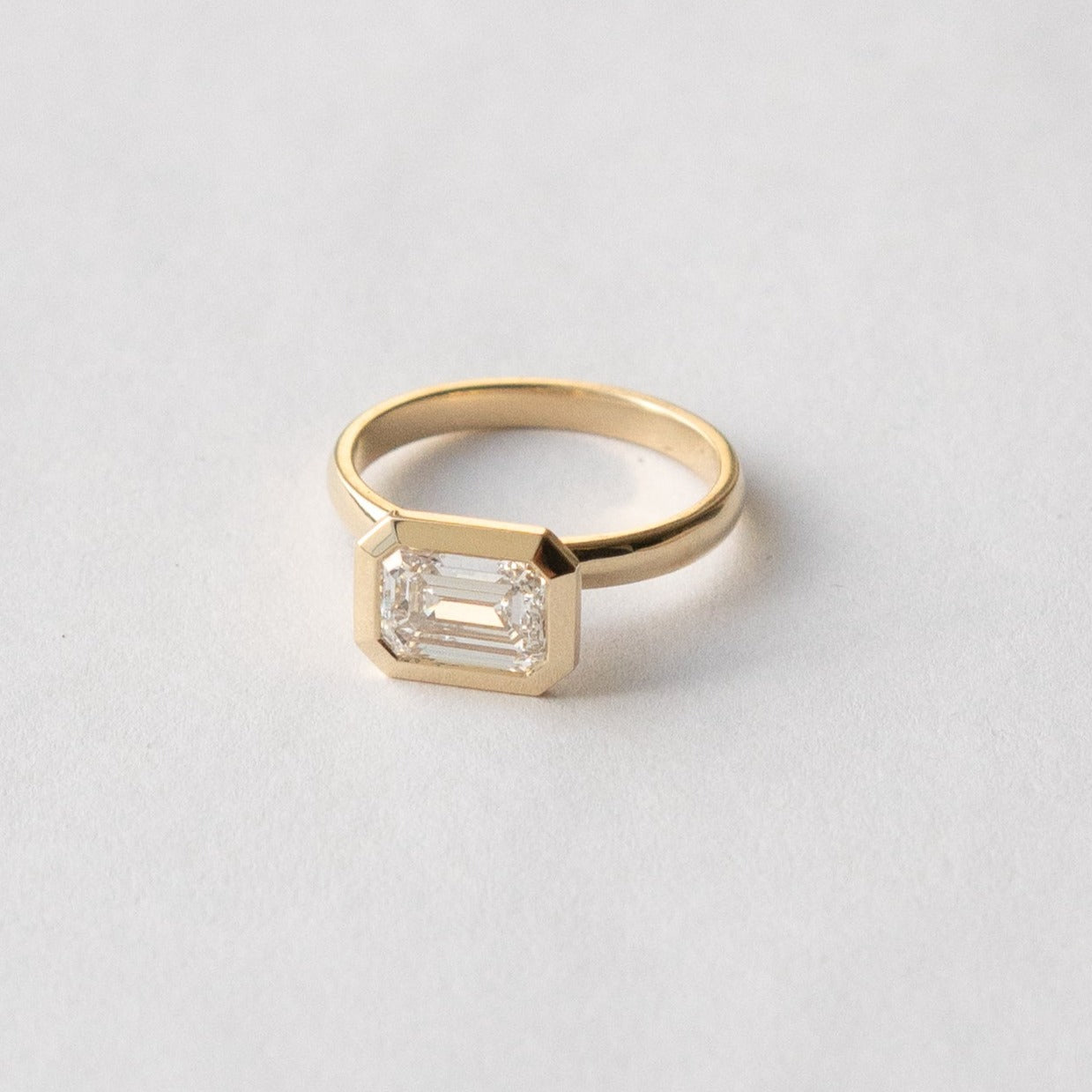 Vilke Designer Ring in 14k Gold set with 1.58ct emerald cut lab-grown diamond By SHW Fine Jewelry NYC