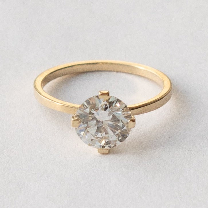 Ema Designer ring in 14k Gold set with 1.66ct round brilliant cut lab-grown diamond By SHW Fine Jewelry New York City
