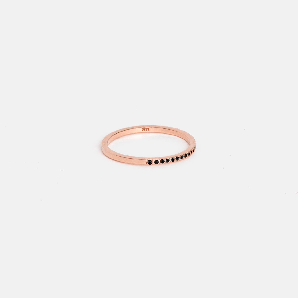 Eile Alternative Ring in 14k Rose Gold set with Black Diamonds By SHW Fine Jewelry NYC