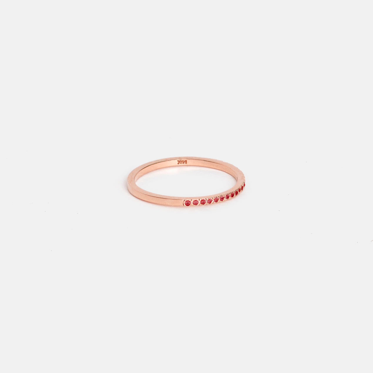 Eile Alternative Ring in 14k Rose Gold set with Rubies By SHW Fine Jewelry NYC