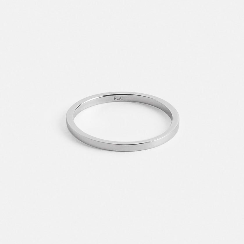 Delicate Contemporary Thinner Flat Unisex Wedding Ring in Platinum by SHW cool fine jewelry store located in downtown NYC near me