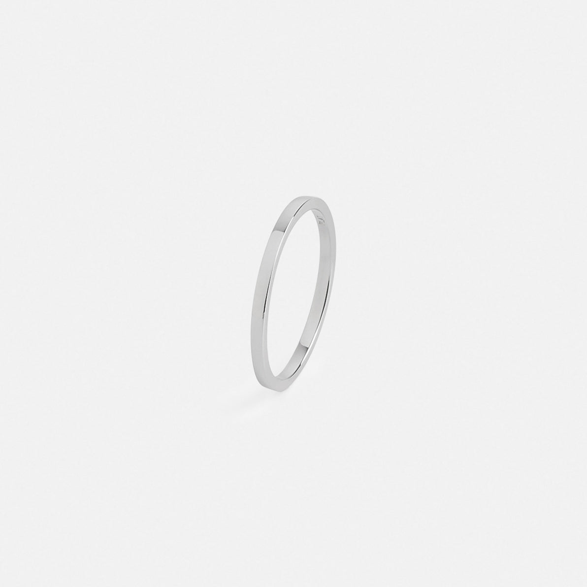 Minimal Modern Flat Thin Engagement Band for Women with Flat profile in Platinum by SHW famous fine jewelry shop located in NYC SoHo