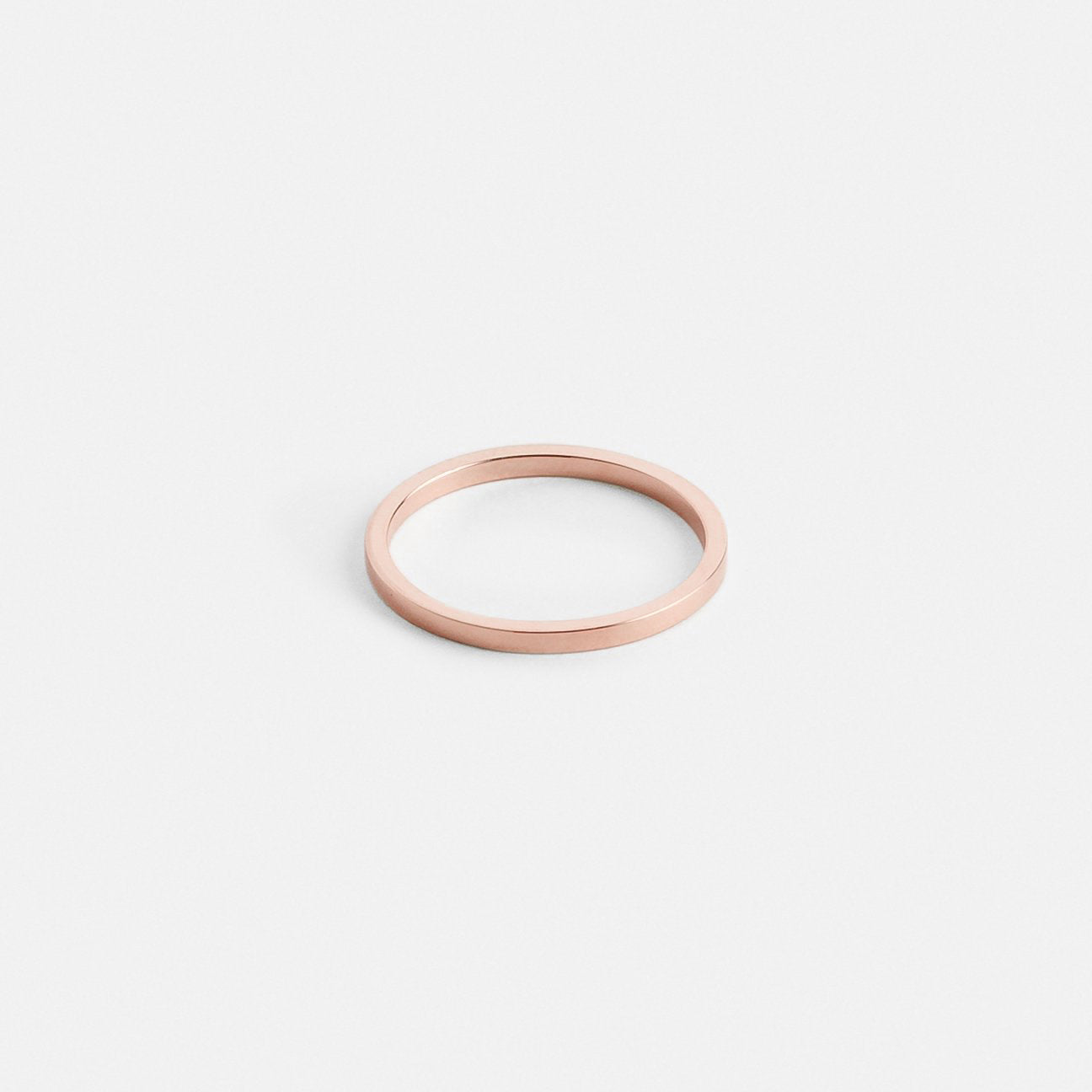Minimal Modern Flat Thin Engagement Band for Women with Flat profile in 14k yellow, white, rose gold by SHW famous fine jewelry shop in NYC