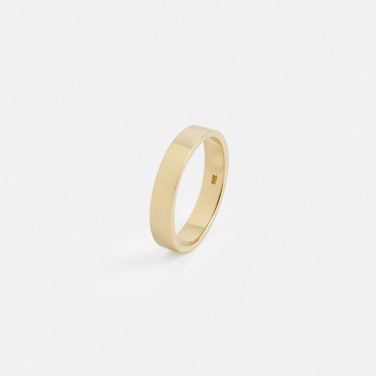 Minimal 4mm Flat Engagement Band for Women and Men in 14k, 18k yellow, white, rose gold by SHW famous fine jewelry shop in NYC
