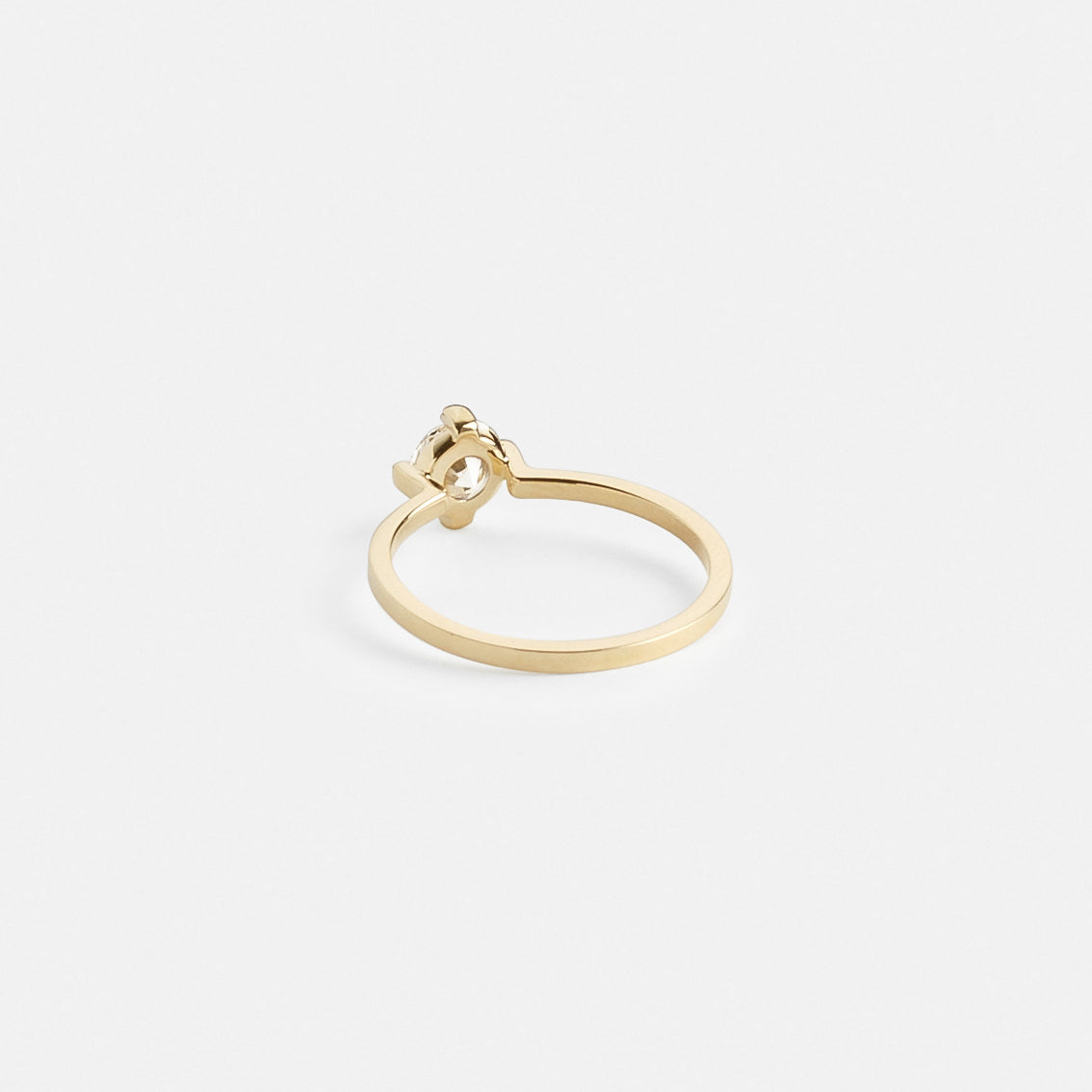 Cool Compass Prongs Engagement Ring with 1ct natural canadian diamond in  14k yellow gold by SHW famous fine jewelry stores Manhattan NYC
