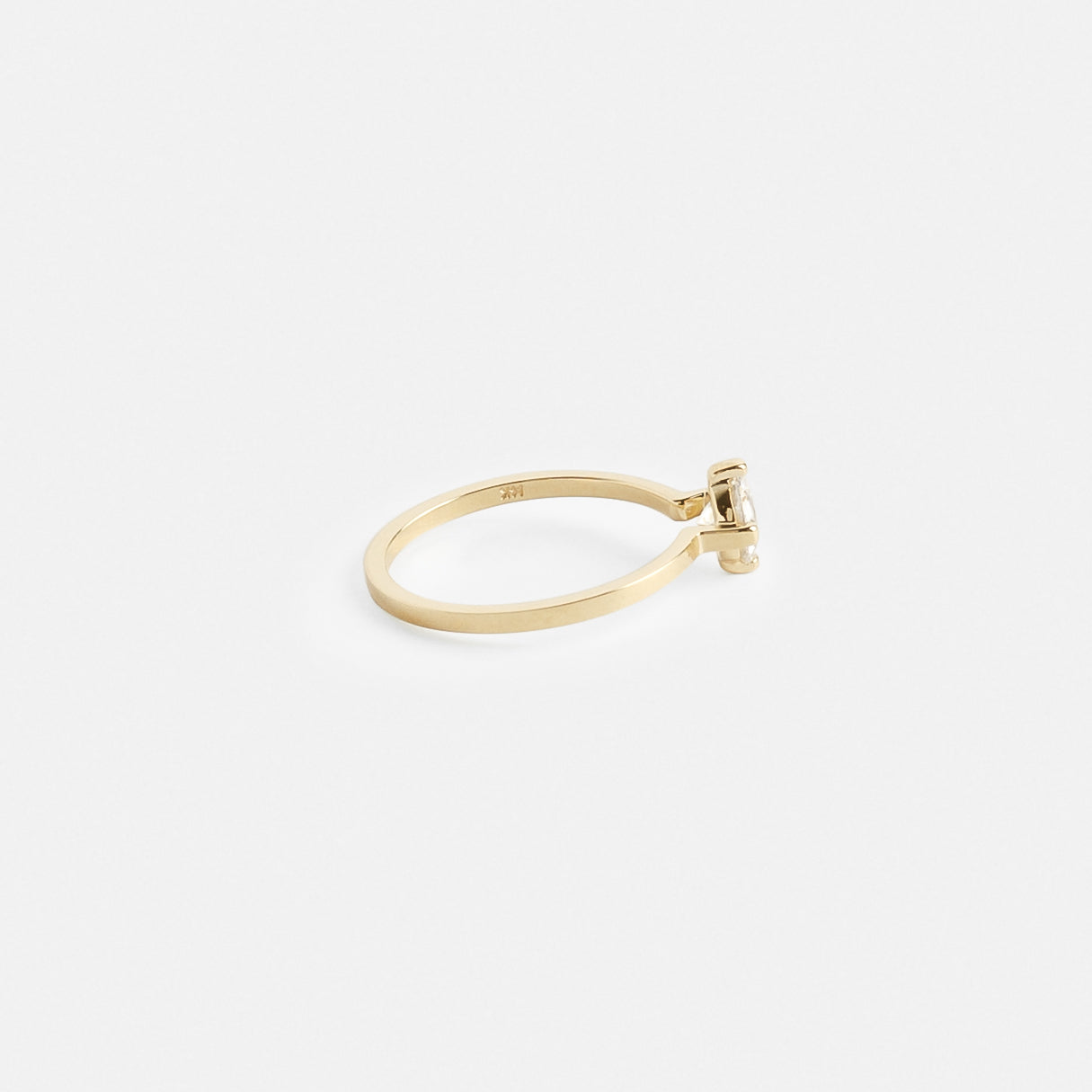 Simple Delicate Claws Engagement Ring with under 1ct GIA ethical natural round diamond in 14k yellow gold by SHW cool jewelry stores in NYC