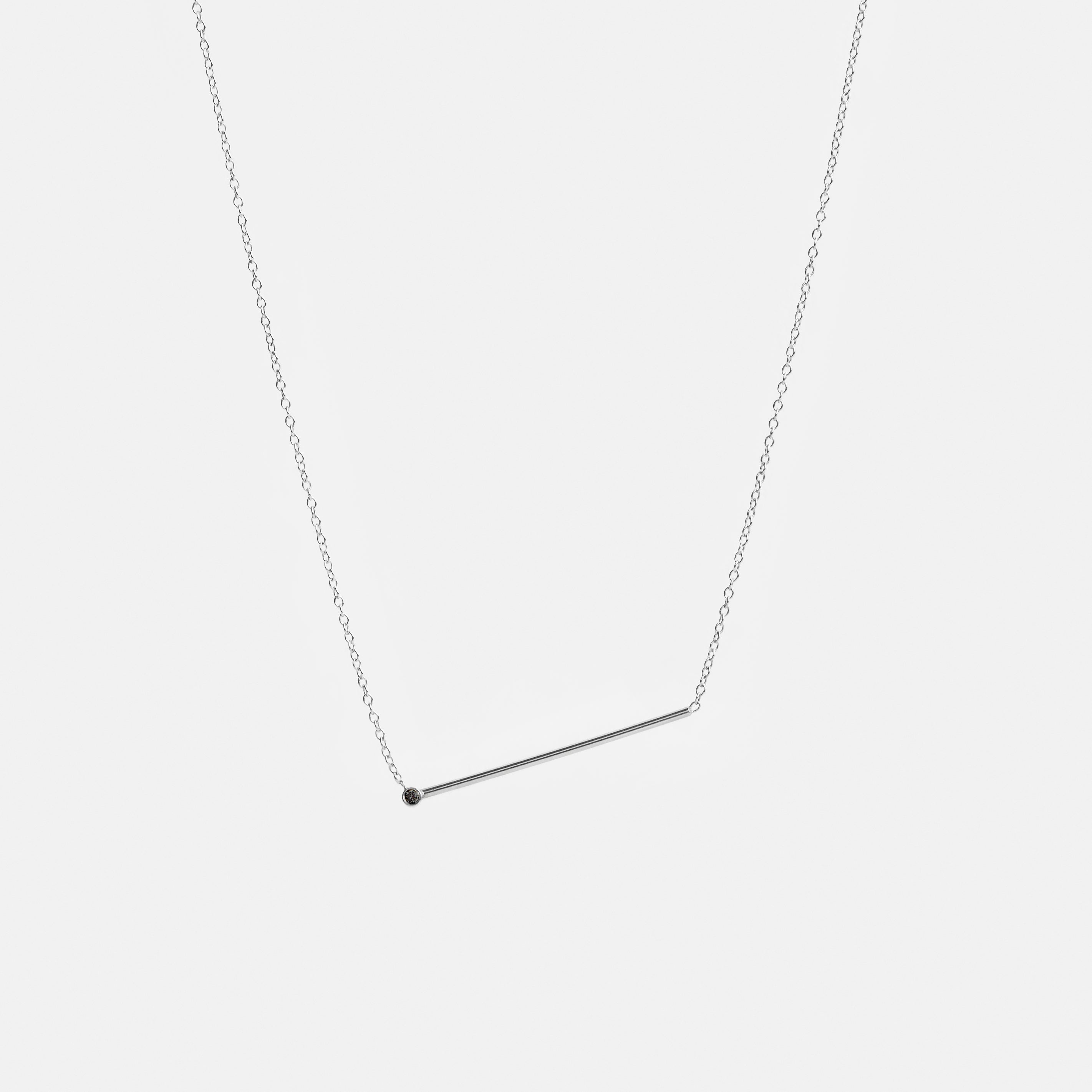Enne Unique Necklace in 14k White Gold set with Black Diamond By SHW Fine Jewelry NYC