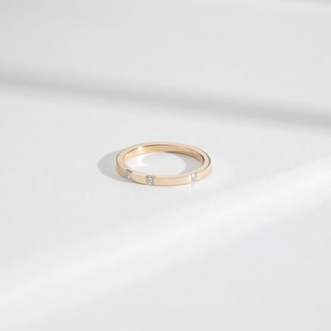 Erda Alternative Ring in 14k Gold set with White Diamonds By SHW Fine Jewelry NYC