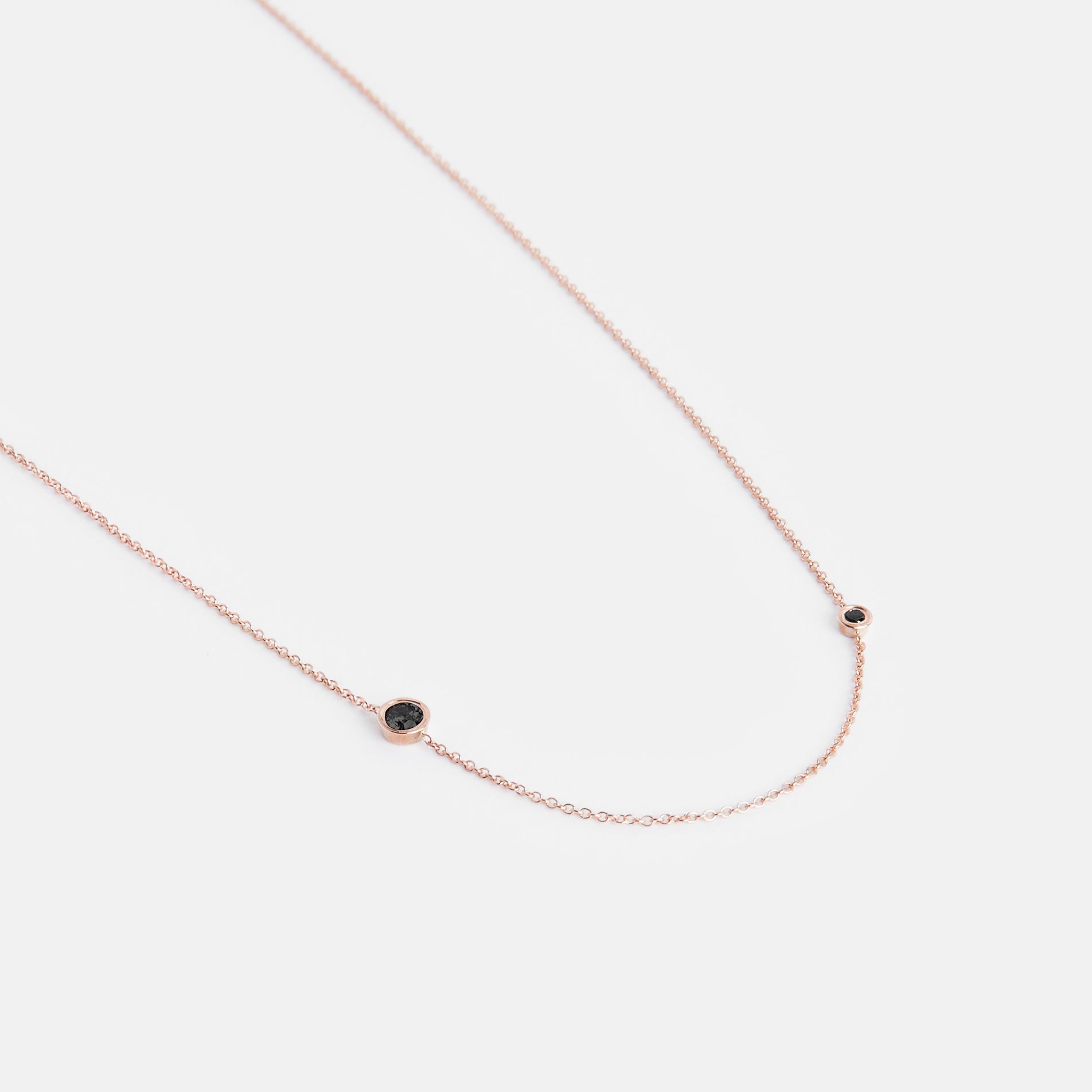 Iba Designer Necklace in 14k Rose Gold set with Black Diamonds By SHW Fine Jewelry NYC