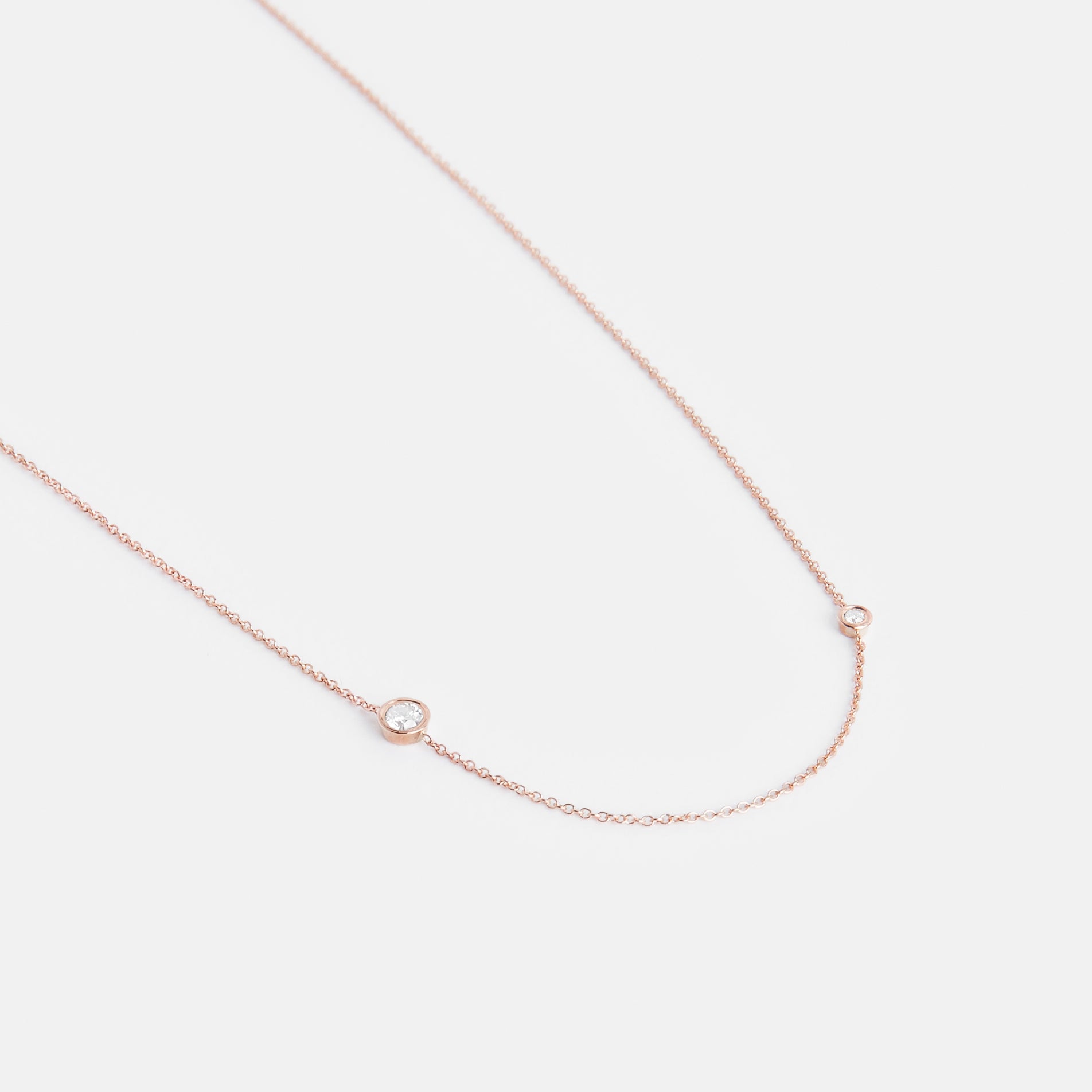 Iba Designer Necklace in 14k Rose Gold set with White Diamonds By SHW Fine Jewelry NYC