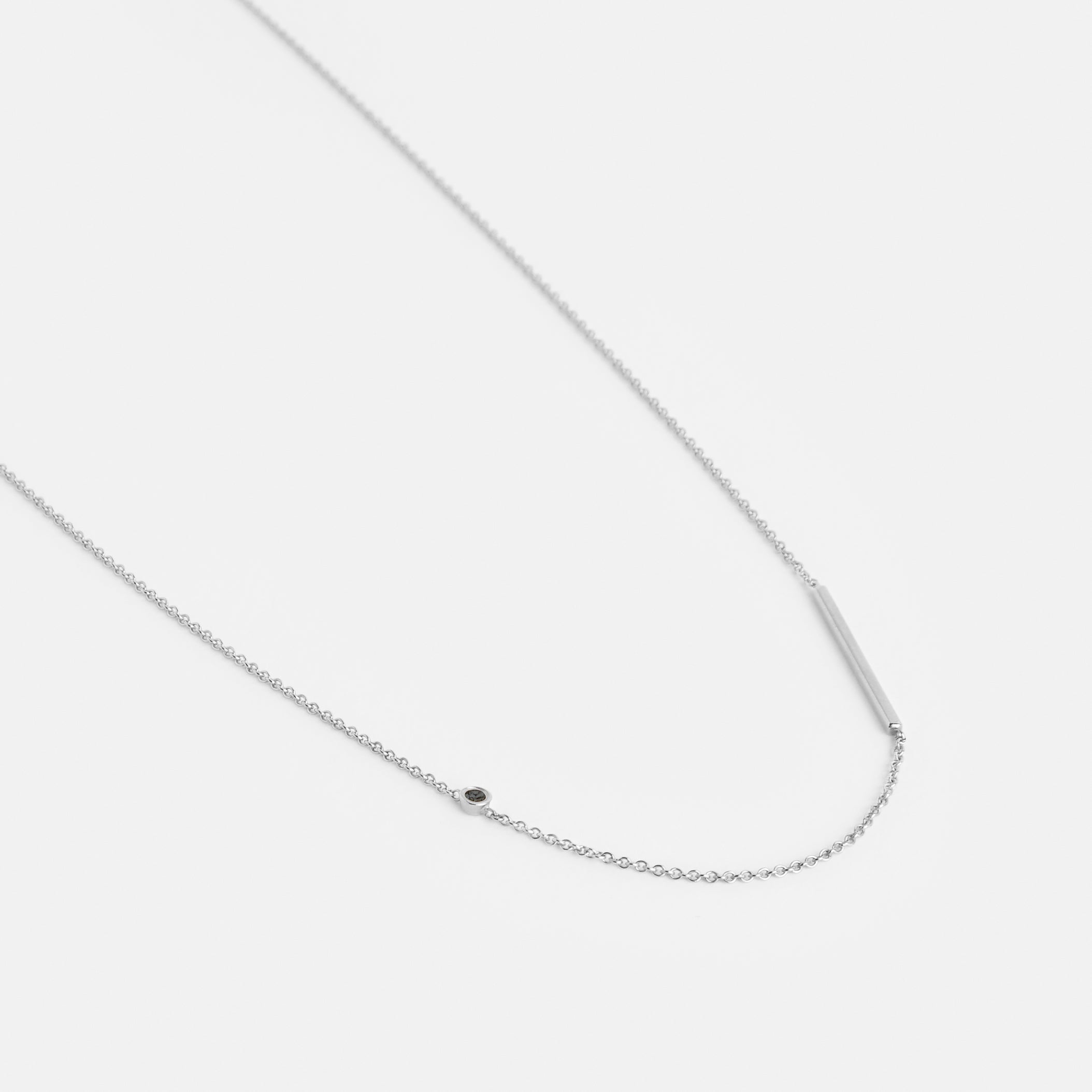 Iki Alternative Necklace in 14k White Gold set with Black Diamond By SHW Fine Jewelry NYC