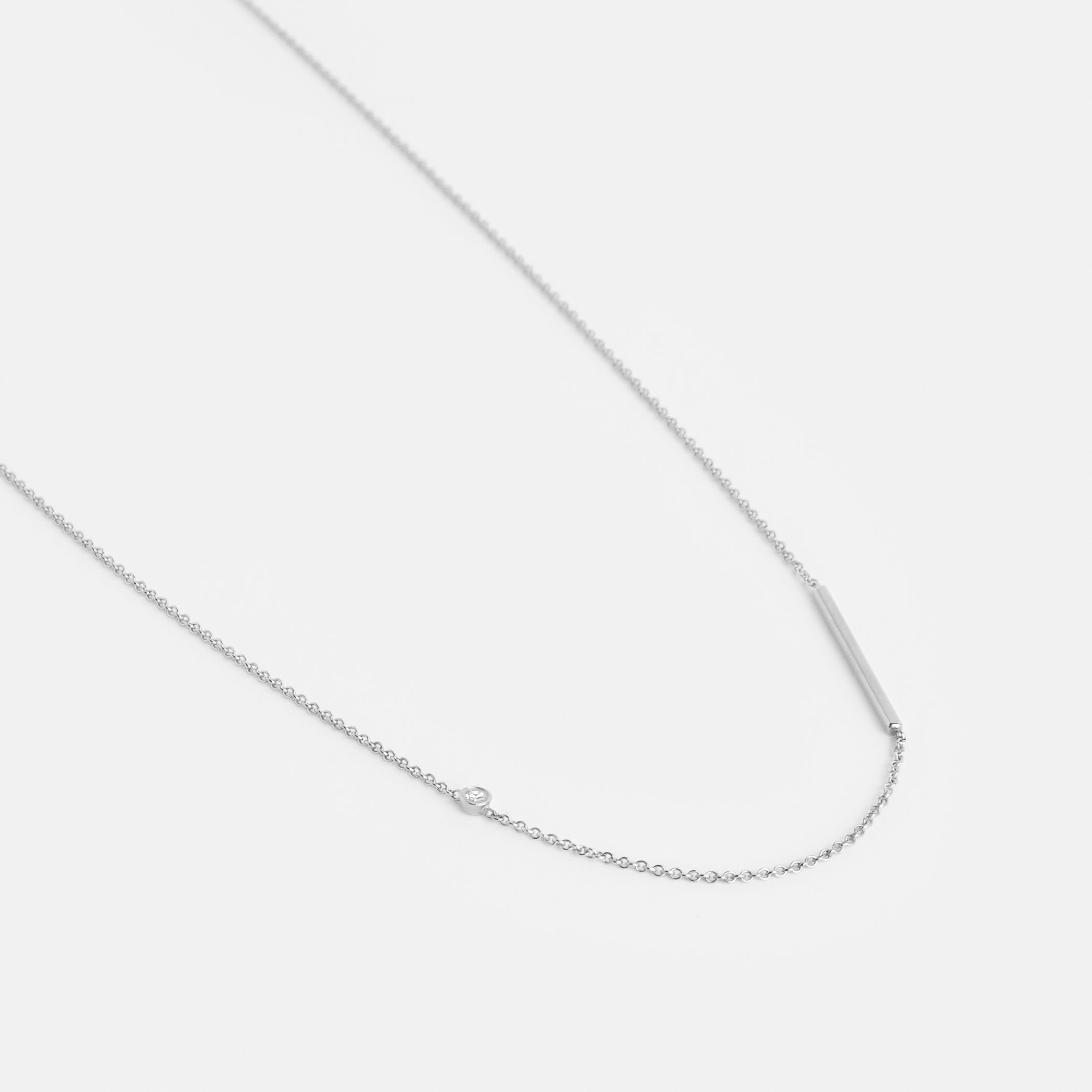 Iki Alternative Necklace in 14k White Gold set with White Diamond By SHW Fine Jewelry NYC