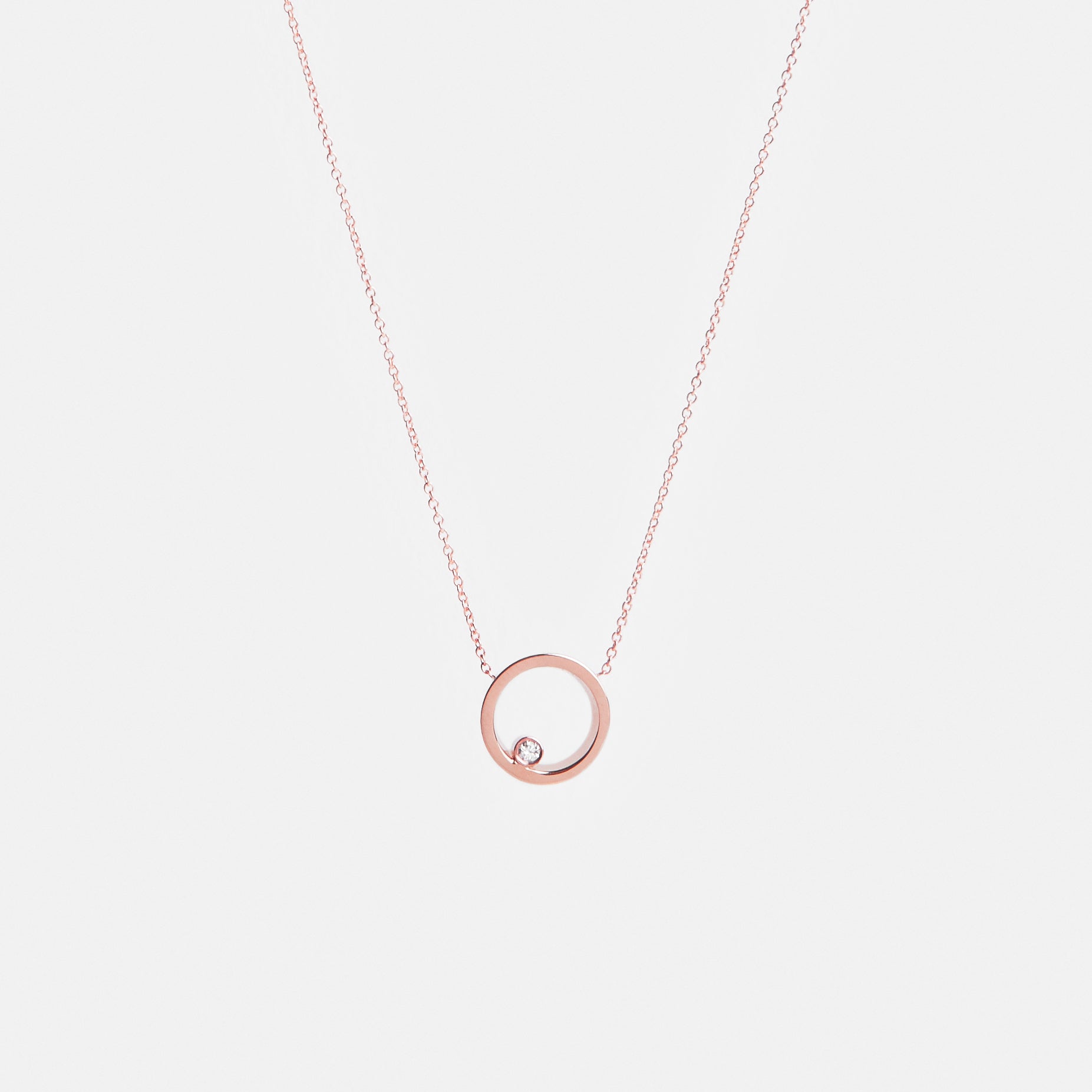 Ila Cool Necklace in 14k Rose Gold set with White Diamond By SHW Fine Jewelry NYC