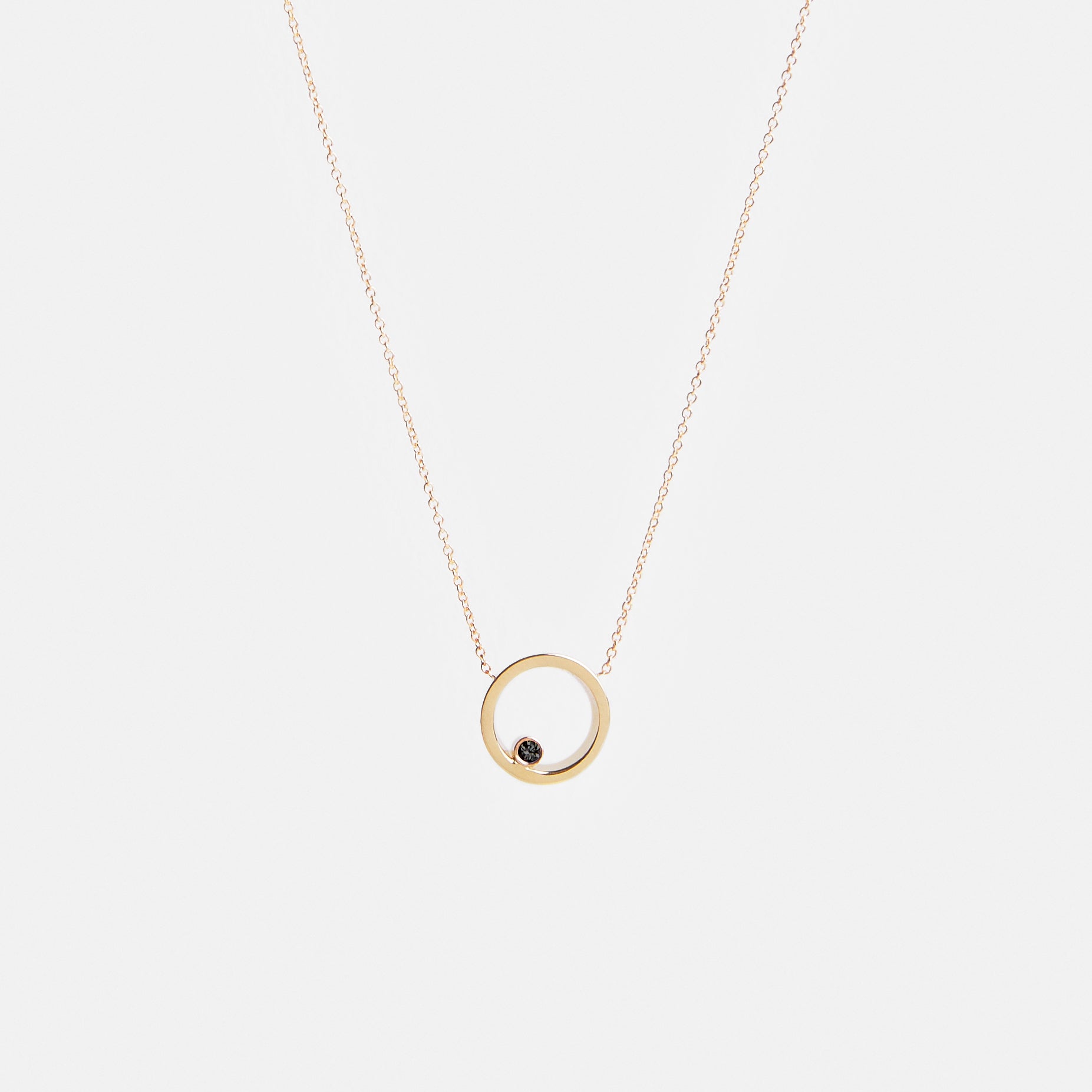 la Designer Necklace in 14k Gold set with Black Diamond By SHW Fine Jewelry NYC