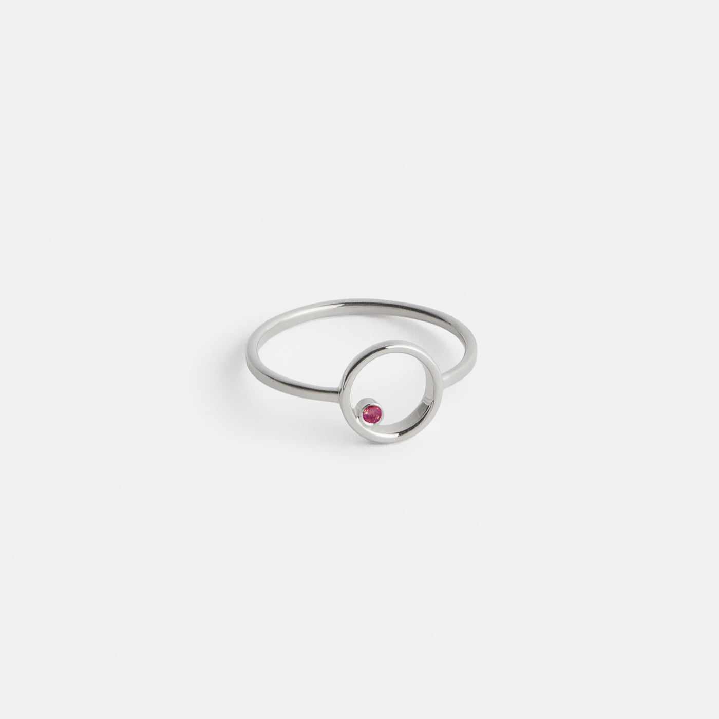 Ila Unique Ring in 14k White Gold set with Ruby by SHW Fine Jewelry NYC
