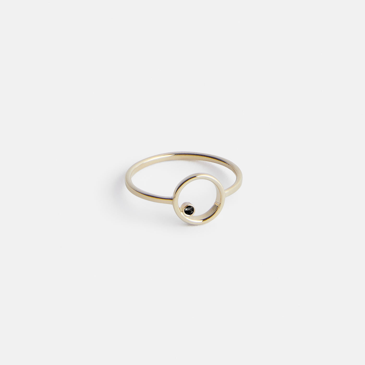 Ila Alternative Ring in 14k Gold set with Black Diamond by SHW Fine Jewelry New York City