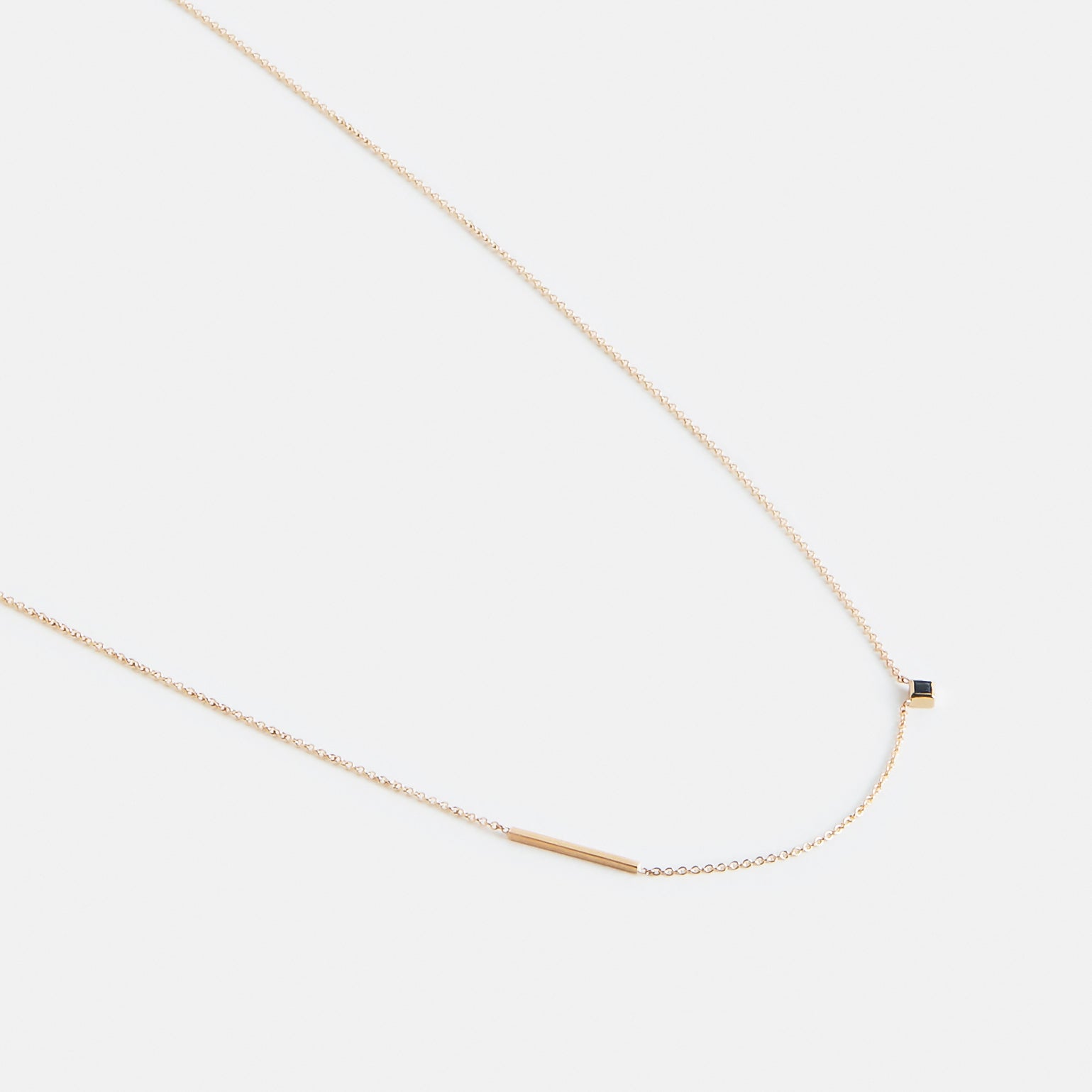 Inu Handmade Necklace in 14k Gold Set with White Diamond By SHW Fine Jewelry NYC