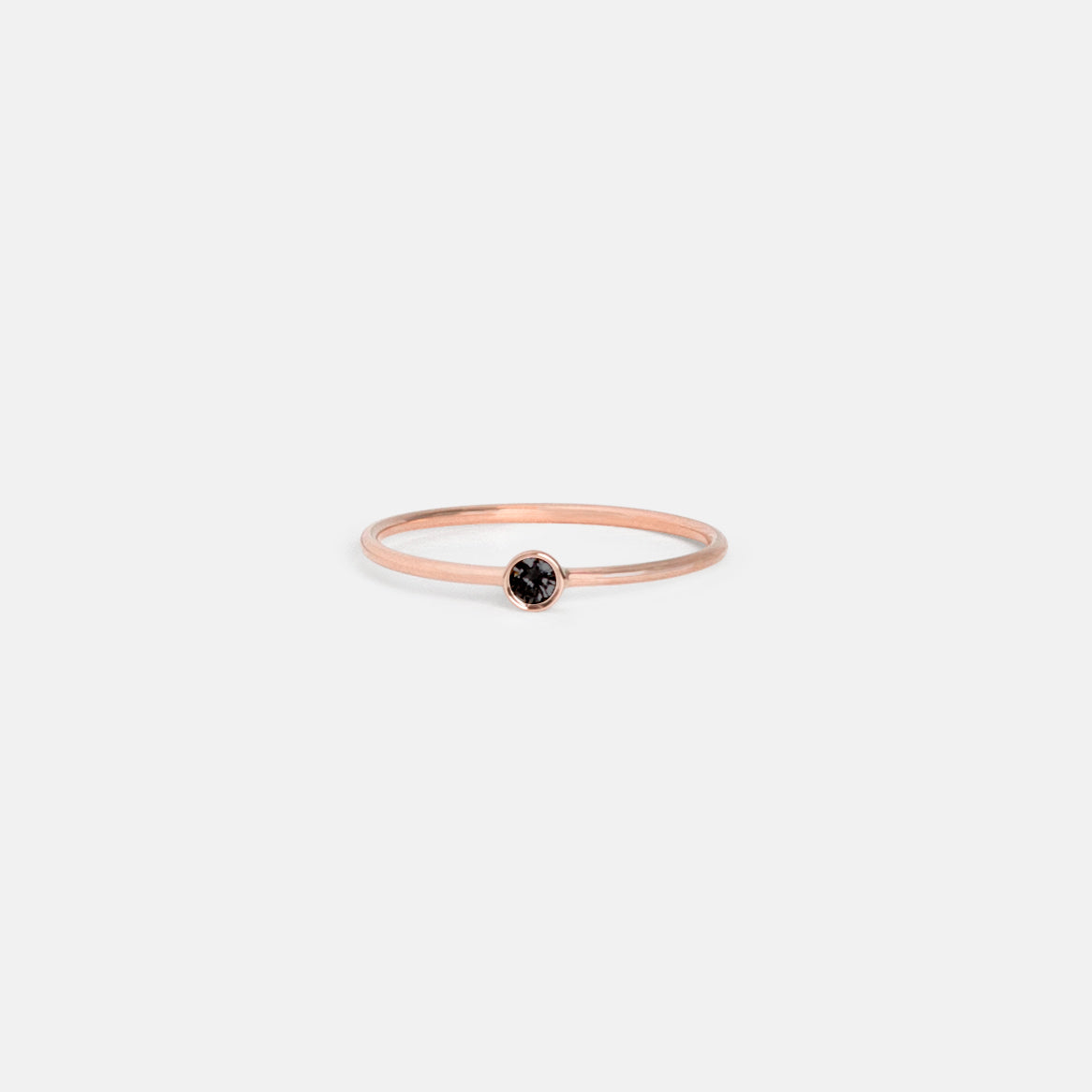 Large Kaya Ring in 14k Rose Gold set with Black Diamond by SHW Fine Jewelry