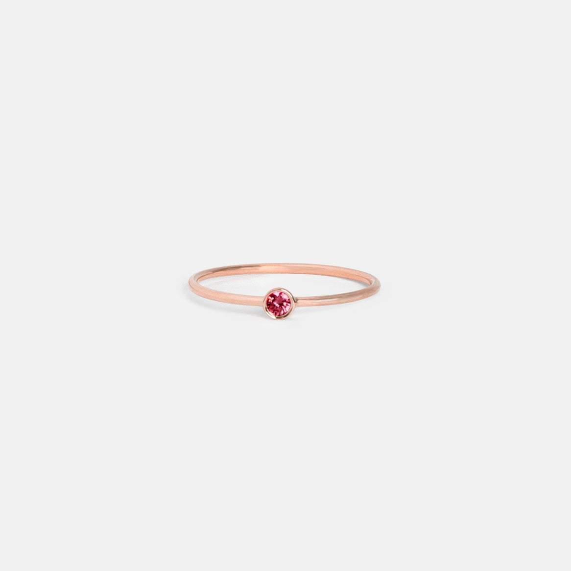 Simple Large Kaya Ring in 14k Rose Gold set with Ruby by SHW Fine Jewelry in NYC