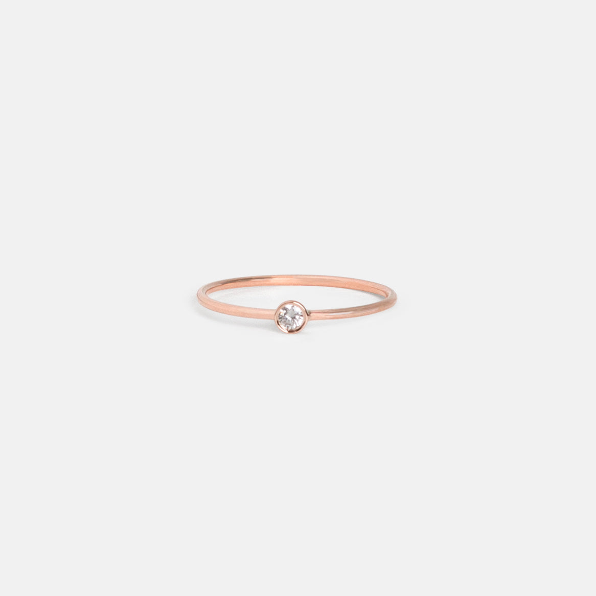 Large Kaya Ring in 14k Rose Gold set with White Diamond by SHW Fine Jewelry